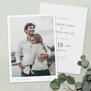 Invitation Simple Modern Gold Photo Wedding Enregistrer la da