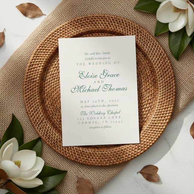 Invitation Simple Modern Minimalist Sage Green Wedding (Simple Modern Minimalist Sage Green Wedding Invitation)