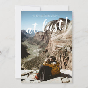 Invitation Simple Modern Rustic Photo Engagement Party