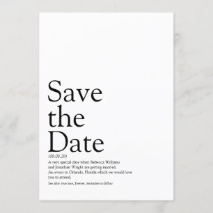 Invitation Simple Modern Save the Date Definition