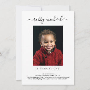 Invitation simple moderne 1er anniversaire