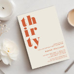 Invitation Simple moderne 30e anniversaire<br><div class="desc">Simple et élégante invitation au 30ème anniversaire avec typographie audacieuse et design minimaliste.</div>