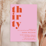 Invitation Simple moderne 30e anniversaire<br><div class="desc">Simple et élégante invitation au 30ème anniversaire avec typographie audacieuse et design minimaliste.</div>