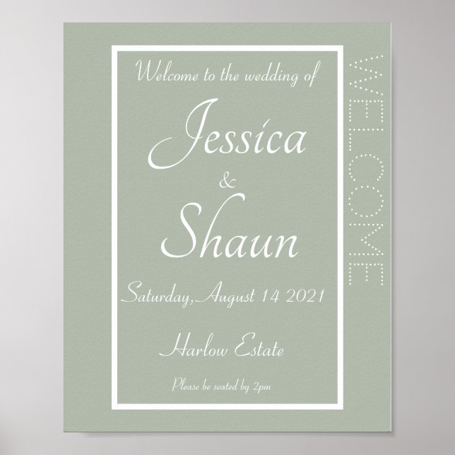 Invitation simple moderne affiche de sauge (Devant)