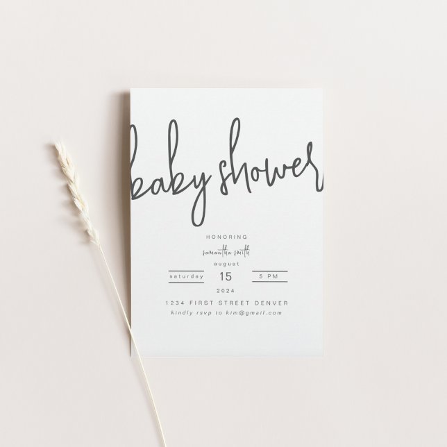 Invitation simple moderne Baby shower Party (Créateur téléchargé)