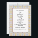 Invitation Simple moderne Blue jaune Menorah Hanoukka Party<br><div class="desc">Simple moderne Blue jaune Menorah Hanoukka Party</div>