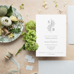 Invitation Simple moderne Boho Monogramme Mandala Mariage