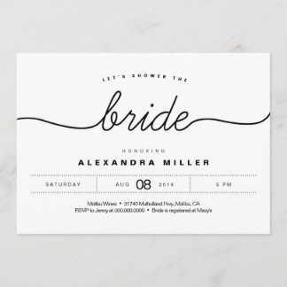 Invitation simple moderne de douche nuptiale