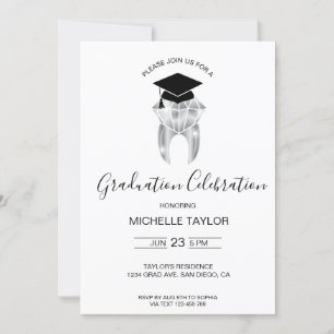 Invitation Simple moderne Dental Dentist Gradust Party