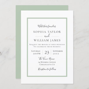 Invitation Simple moderne élégant Mariage de script de bordur