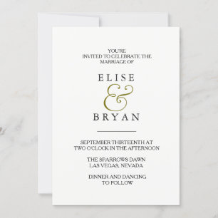 Invitation Simple Moderne Élégante Typographie Mariage Invite