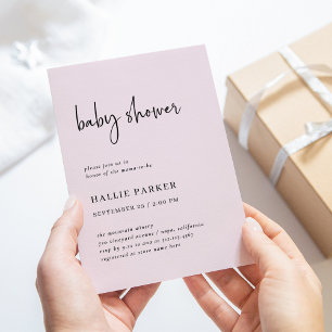 Invitation Simple, moderne et minimaliste   Baby shower flou