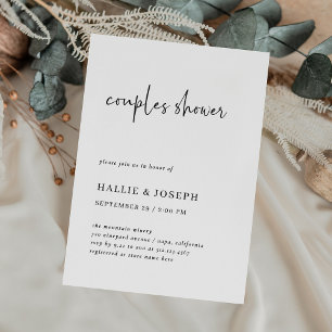 Invitation Simple, moderne et minimaliste Douche Couples