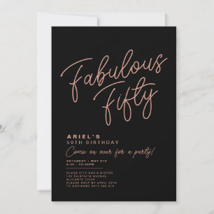 Invitation Simple moderne Fabulous Cinquante Anniversaire Inv