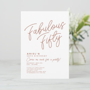 Invitation Simple moderne Fabulous Cinquante Anniversaire Inv