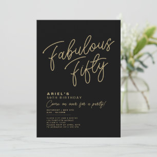 Invitation Simple moderne Fabulous Cinquante Anniversaire Inv