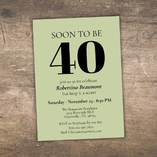 Invitation Simple Moderne Fête Surprise 40 Ans