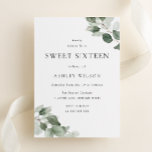 Invitation Simple moderne Feuille verte douce 16 Anniversaire<br><div class="desc">Simple moderne Feuille verte douce 16 Anniversaire Invitation Voir la collection correspondante dans notre niche et notre magasin de niche</div>