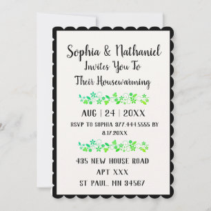 Invitation Simple Moderne Floral Nouvelle Maison Célébration