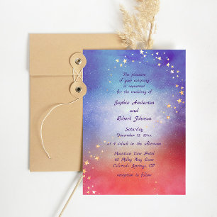 Invitation Simple moderne Galaxy Space Stars Mariage