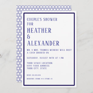 Invitation Simple moderne Hexagon Géométrique Couples Douche