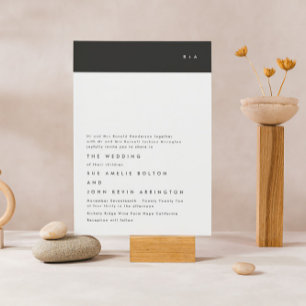 Invitation Simple Moderne Hochzeit mit schwarzen Streifen und