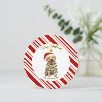 Simple moderne joyeux noël Lab chiot patte
