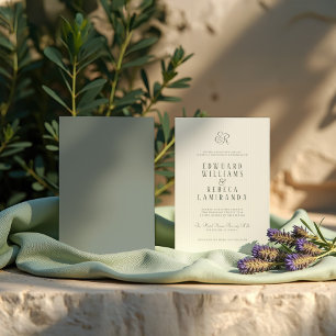 Invitation Simple Moderne Mariage à Rayures Verticales
