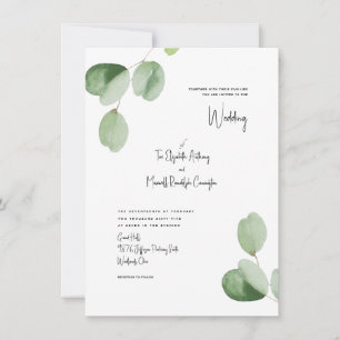 Invitation Simple Moderne Mariage Botanique Aquarelle