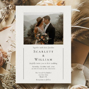 Invitation Simple moderne minimal Mariage photo classique