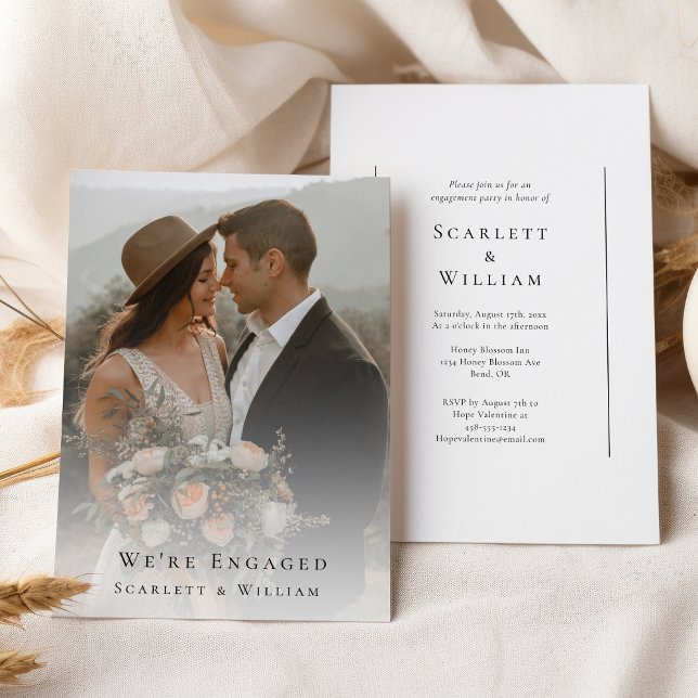 Invitation Simple moderne minimal photo élégante Nous sommes  (Créateur téléchargé)