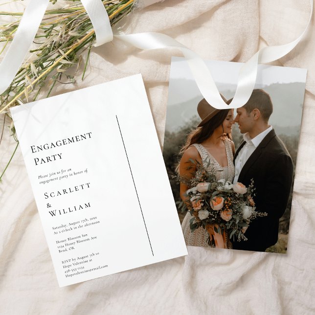 Invitation Simple moderne Minimale Photo Engagement Party (Créateur téléchargé)