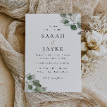 Invitation Simple moderne minimaliste Mariage à feuilles vert<br><div class="desc">Simple moderne minimaliste Faire-part de mariage à feuilles vertes Voir la collection correspondante dans notre magasin de niche et de nids</div>