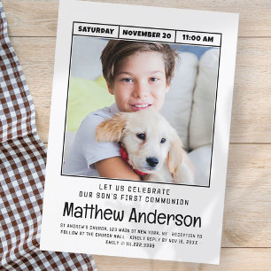 Invitation Simple moderne minimaliste photo First Communion B