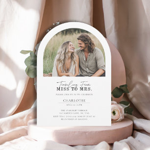 Invitation Simple moderne Miss à Mme Arch Fête des mariées ph