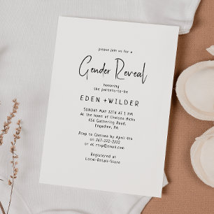 Invitation Simple moderne Neutral Baby Reveal Genre