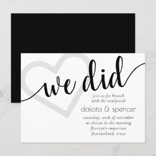 Invitation Simple moderne Nous avons fait Script Coeur de B