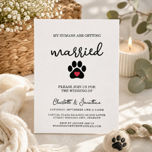 Invitation Simple Moderne Photo Amour de Chien Mariage d'Anim