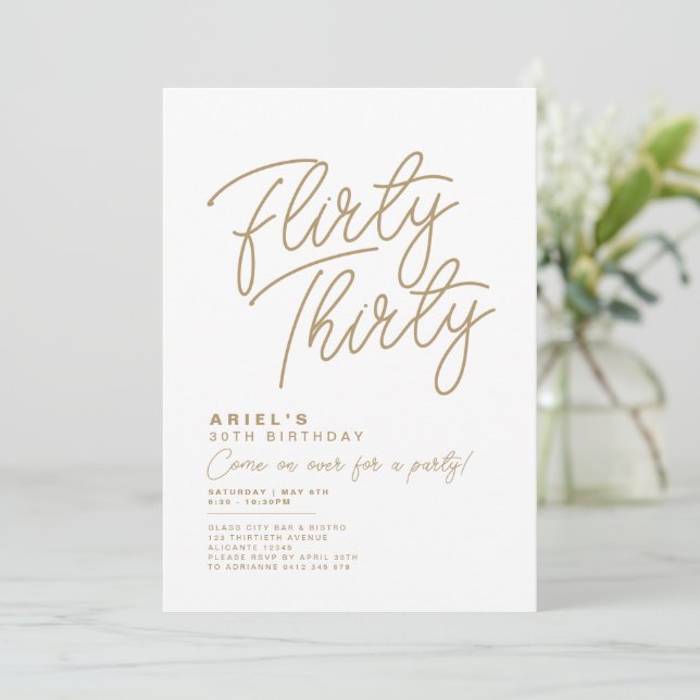 Invitation simple moderne pour un trente ans coqui (Debout devant)