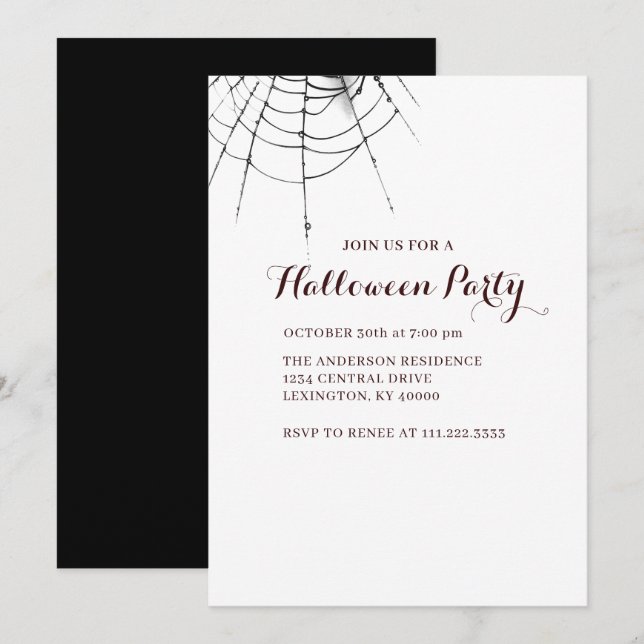 Invitation simple moderne pour une fête d'Hallowee (Devant / Derrière)