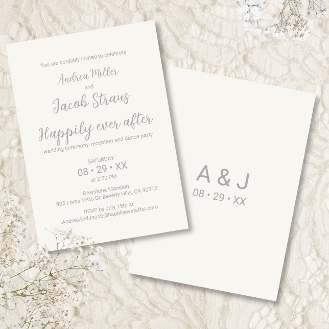 Invitation Simple Moderne Romantique Heureusement Joyeux Jama (Créateur téléchargé)
