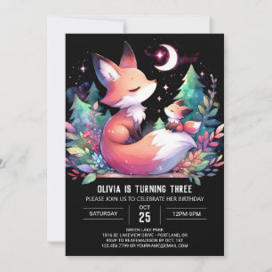 Invitation Simple Nature Fox Anniversaire numérique