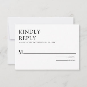 Invitation Simple noir & blanc Élégant minimaliste