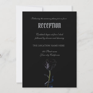 Invitation Simple noir Rose gothique