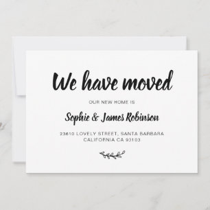 Invitation Simple Nous Avons Déménagé Nouvelle Maison Faire-p