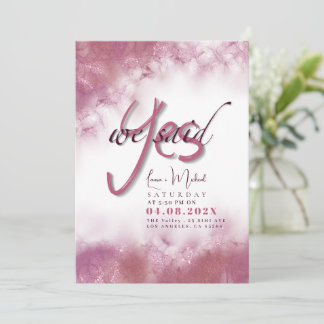 Invitation Simple Nous avons dit Oui Noms et Texte personnali