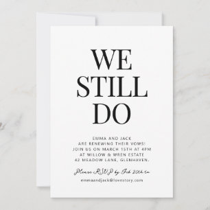 Invitation Simple, Nous Faisons Toujours Vow Renewal Card