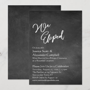 Invitation Simple Nous Nous Sommes Enfuis Typographie sur Tab