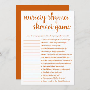 Invitation Simple Nursery Rhymes   Automne Orange Game Card