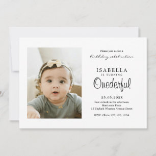 Invitation Simple ONEderful Photo Anniversaire